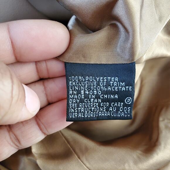 Kasper Women's Tan Vanity Fair Embroidered Beaded Blazer Jacket Size 12P - Picture 9 of 9